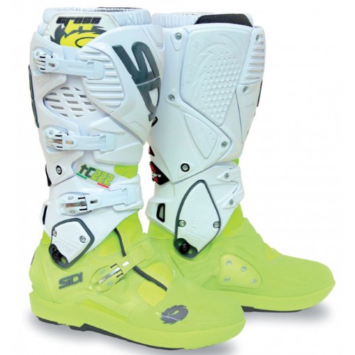 BOTAS SIDI CROSSFIRE 3 SRS TC 222 - BRANCO / AMARELO FLUO
